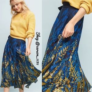 🦄NWT Anthropologie Midnight Garden Wrap Skirt XXS
